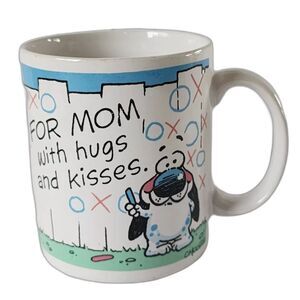 1988 Hallmark Shoebox Greetings Coffee Mug Cup Mom Hugs and Kisses